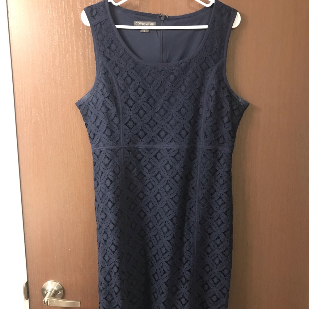 Navy Floral Lace Dress